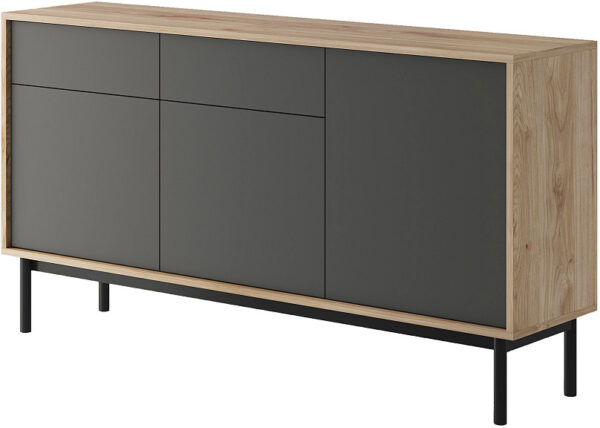 Μπουφές Basic Χρώμα: Jackson Hickory +Γραφίτης 154x84x39cm