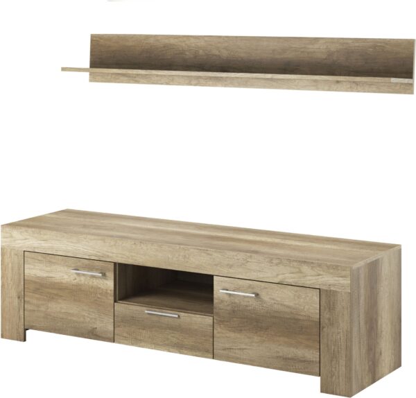 Έπιπλο τηλεόρασης με ράφι 36116-SK-TV country γκρι 155x50x47cm