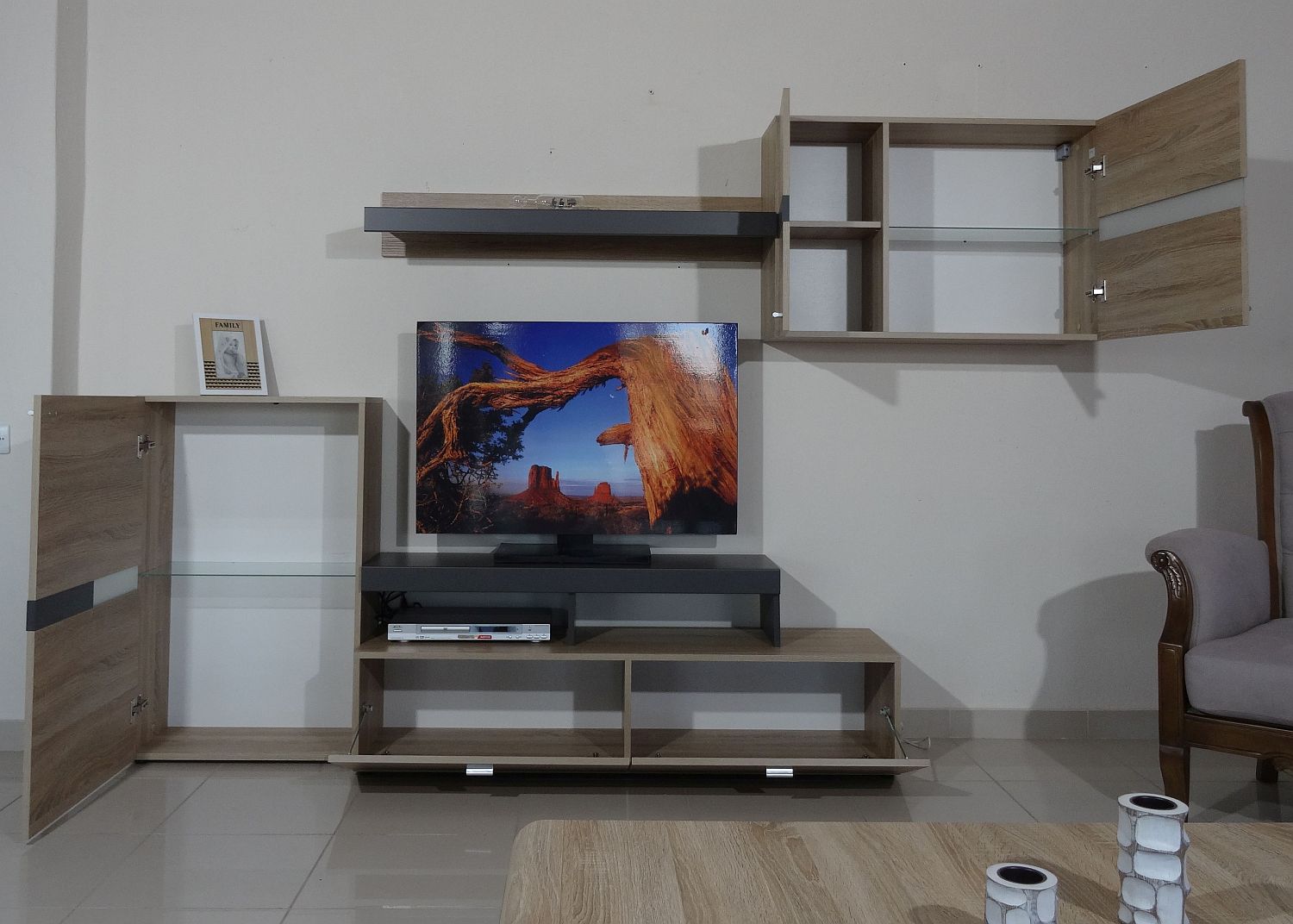 Σύνθεση 36124-JT Φυσικός δρυς +Γραφίτης 260x172x40cm - Image 7