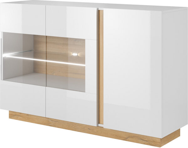 Μπουφές 36146-ARCW-21V Λευκό+Λευκό High Gloss+Grandson 138,2×90,5x40cm