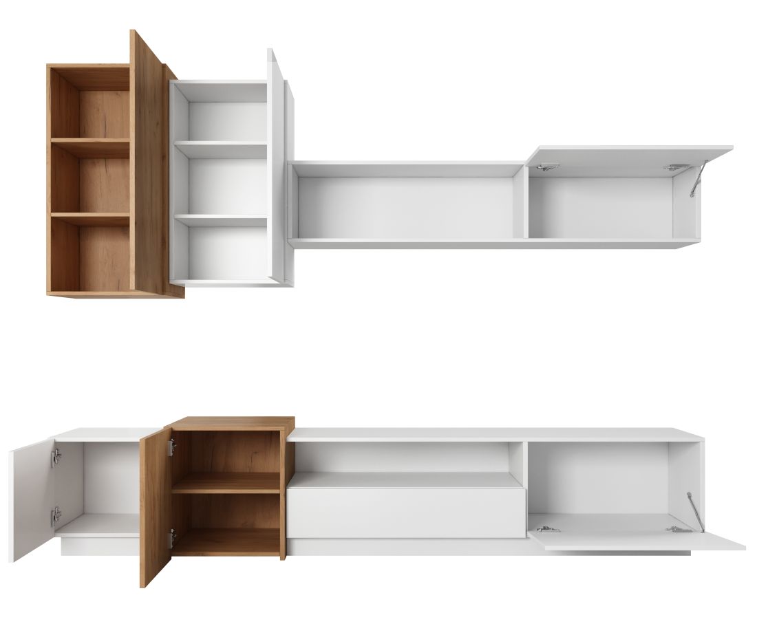 Σύνθεση τοίχου 3D: Λευκό + Golden craft 300x180x45cm - Image 5