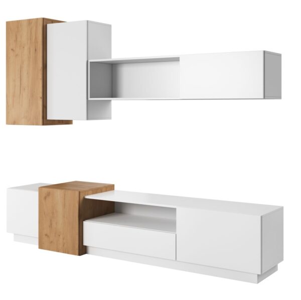 Σύνθεση τοίχου 3D: Λευκό  + Golden craft   300x180x45cm