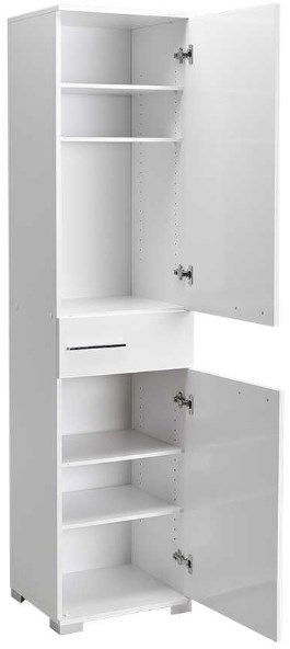 Ντουλάπα ADR-421-PP DIAMOND μονόφυλλη Λευκό+Λευκό High Gloss 45x187x38cm - Image 3