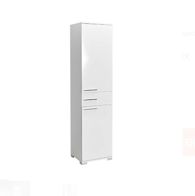 Ντουλάπα ADR-421-PP DIAMOND μονόφυλλη Λευκό+Λευκό High Gloss 45x187x38cm