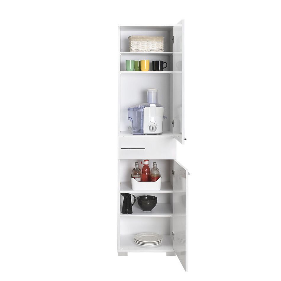 Ντουλάπα ADR-421-PP DIAMOND μονόφυλλη Λευκό+Λευκό High Gloss 45x187x38cm - Image 13