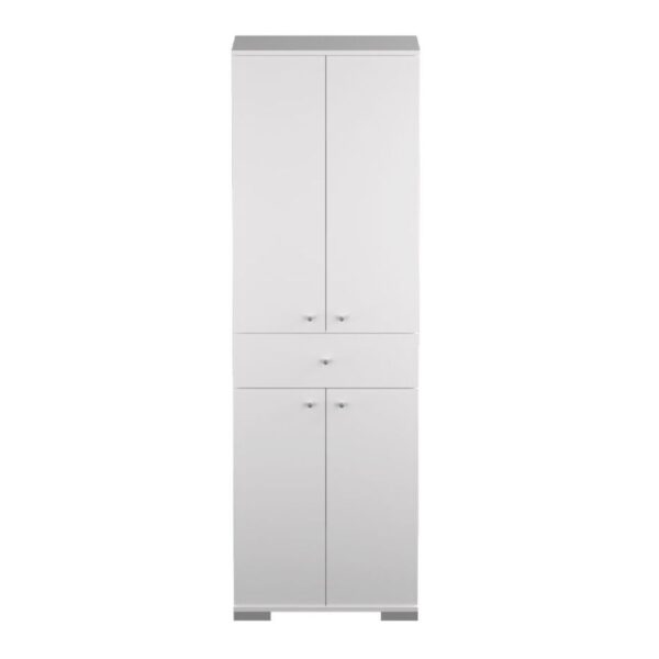 Ντουλάπα ADR-441-PP Diamond δίφυλλη Λευκό+Λευκό High Gloss 60x187x38cm