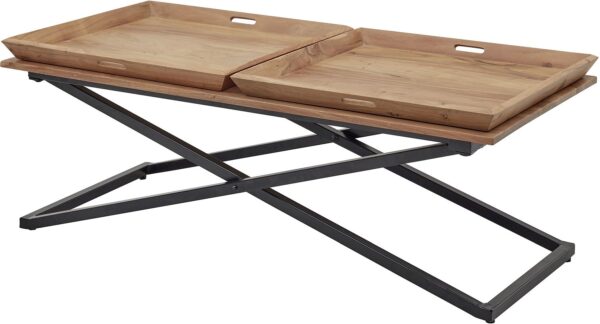 Τραπεζάκι σαλονιού Allround φυσικό + μέταλλο 122x61x46cm