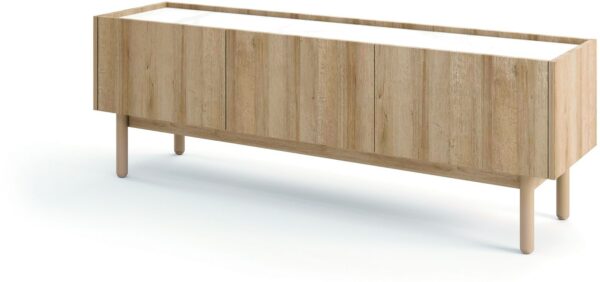 Έπιπλο τηλεόρασης BOHO Φυσικό+Λευκό μάρμαρο 144x48x37cm