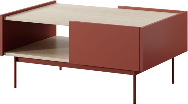 Τραπεζάκι “Color” κεραμικό κόκκινο + Φυσικό  97x45x65cm