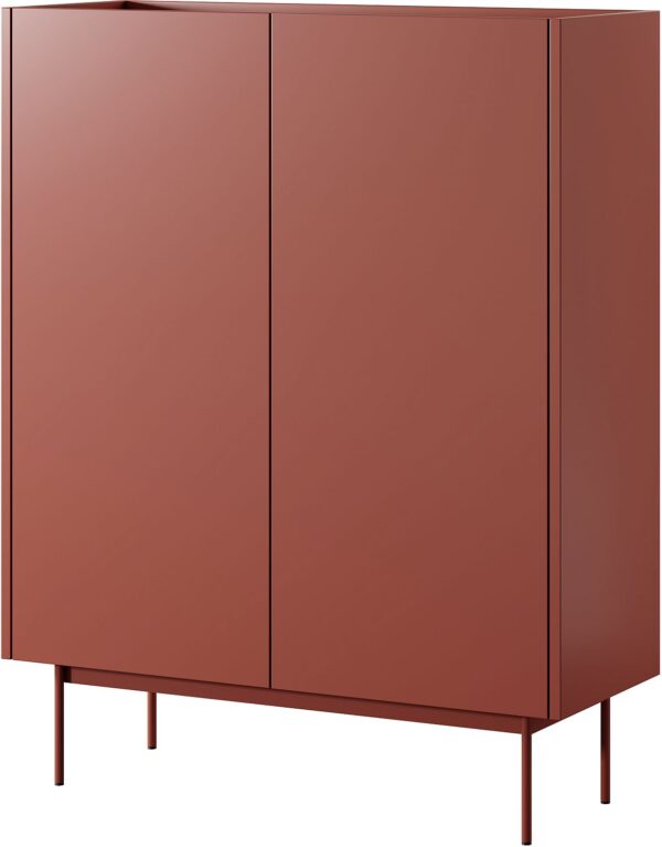 Μπουφές “Color”  κεραμικό κόκκινο + Φυσικό   97x122x37cm