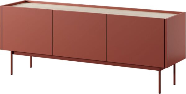 Έπιπλο τηλεόρασης “Color” κεραμικό κόκκινο + Φυσικό   144x55x37cm