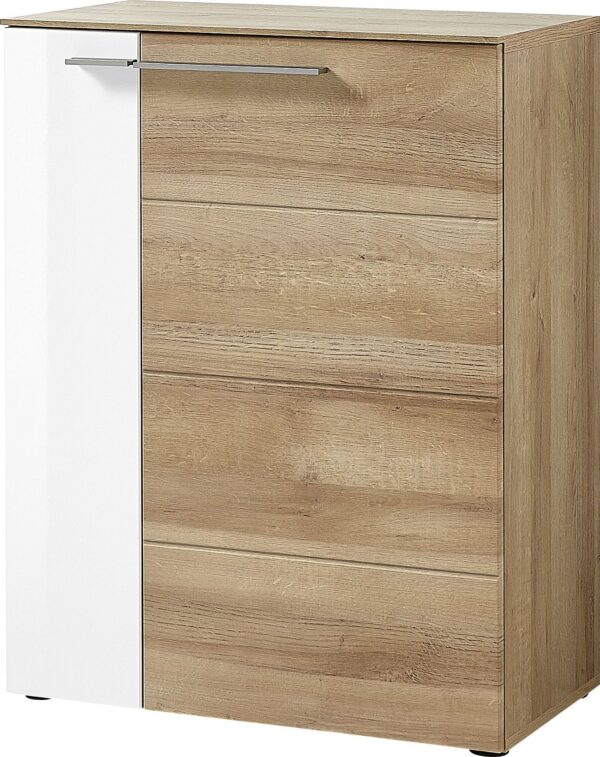 Παπουτσοθήκη Duett  Φυσικό Riviera+Λευκό High gloss 70x90x38cm