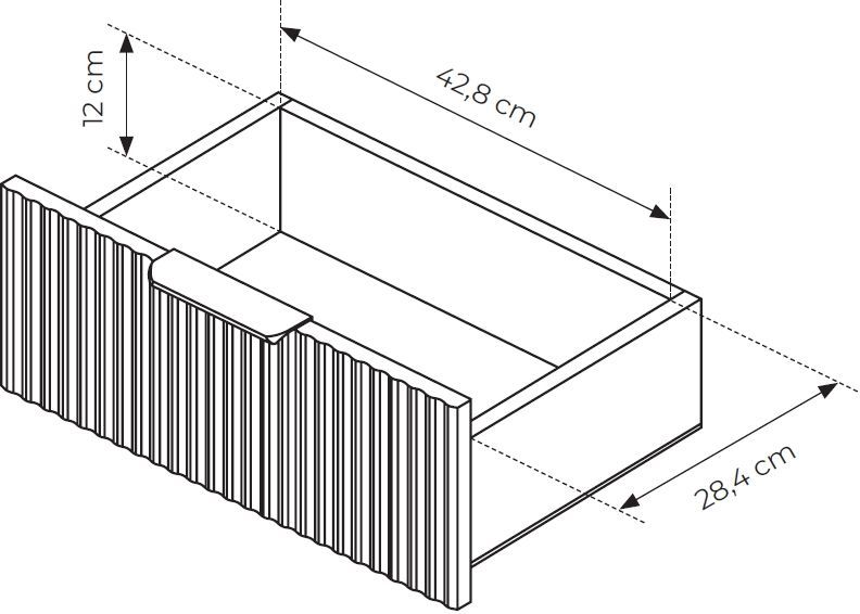 Μπουφές Lante με συρτάρια λευκός 163x81x38cm - Image 7