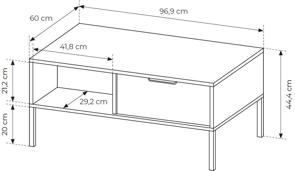 Τραπεζάκι Lars Ανθρακί 97x45x60cm - Image 7