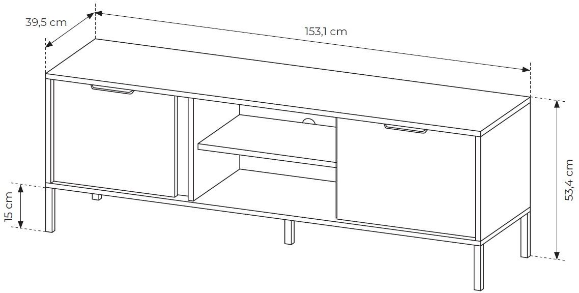 Έπιπλο τηλεόρασης Lars ανθρακί 153x54x40cm - Image 6