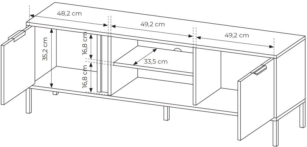 Έπιπλο τηλεόρασης Lars ανθρακί 153x54x40cm - Image 7
