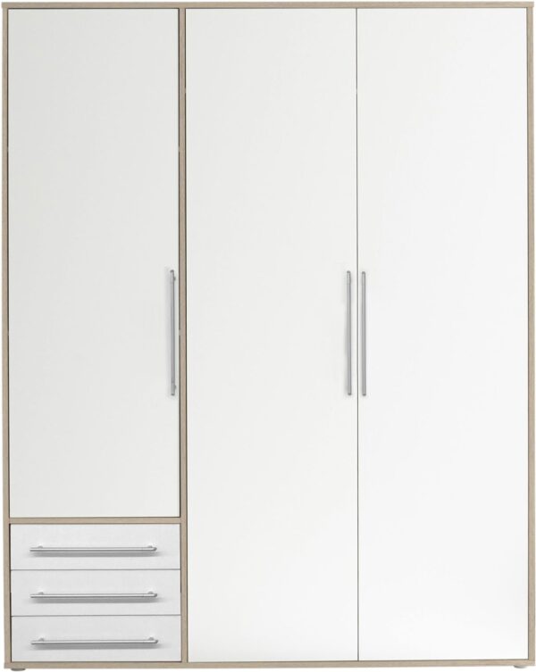 Ντουλάπα LYSS Λευκή+Φυσικό Sanremo 155x194x58cm