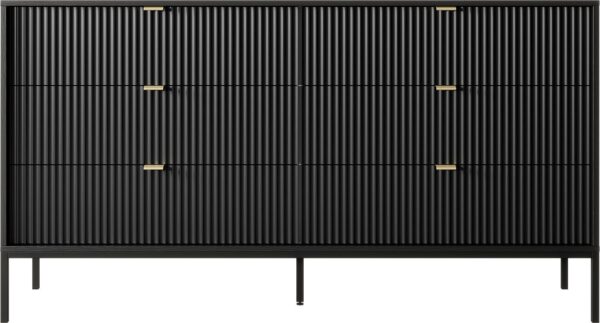 Συρταριέρα Nova χρώμα Ανθρακί με 6 συρτάρια 154x91x39cm