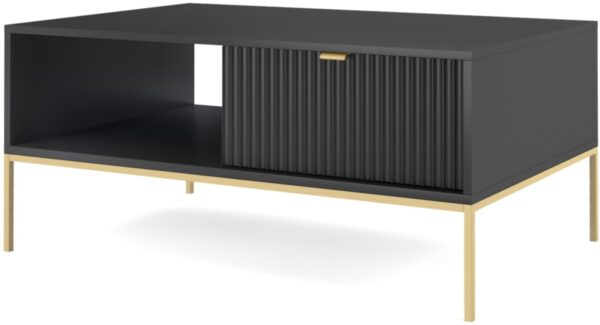 Τραπεζάκι Nova Ανθρακί+χρυσό 104x68x46cm