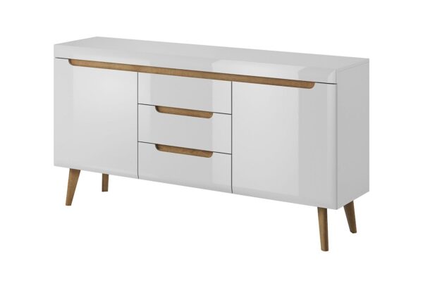 Μπουφές Nordi Λευκό+Higloss λευκό+Riviera 160x83x40cm