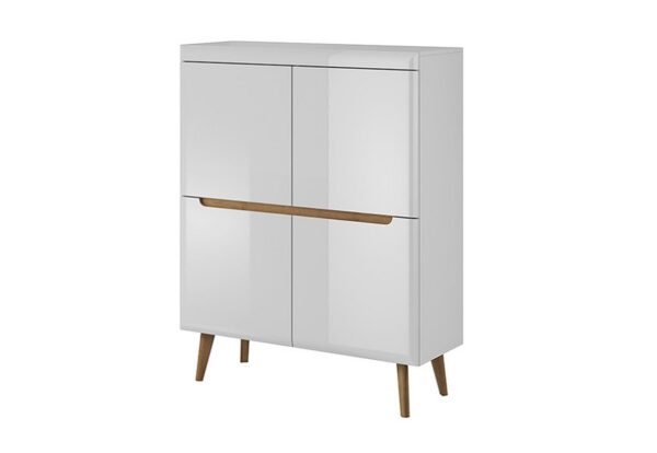 Μπουφές Nordi Λευκό+Higloss λευκό+Riviera 107x134x40cm