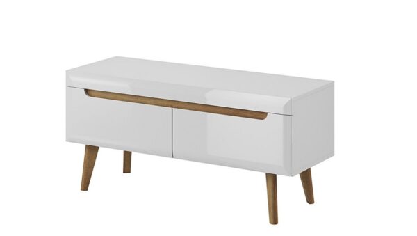 Έπιπλο Τηλεόρασης Nordi Λευκό+Higloss λευκό+Riviera 107x50x40cm