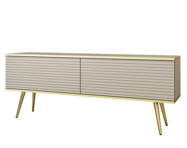 Έπιπλο τηλεόρασης ORO_MDF Μπεζ + χρυσό 135x53x32cm