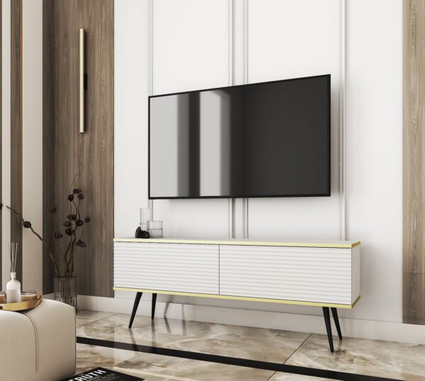 Έπιπλο τηλεόρασης ORO_MDF Λευκό 135x53x32cm