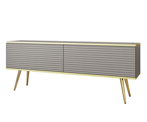 Έπιπλο τηλεόρασης ORO_MDF γκρι + χρυσό 135x53x32cm