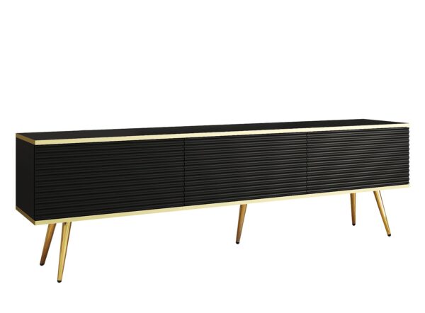 Έπιπλο τηλεόρασης ORO_MDF Ανθρακί + χρυσό 175x53x32cm