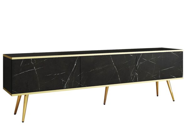 Έπιπλο τηλεόρασης ORO  Μάρμαρο + χρυσό 175x53x32cm