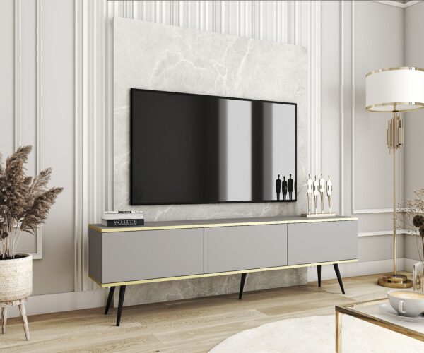 Έπιπλο τηλεόρασης ORO  γκρι 175x53x32cm