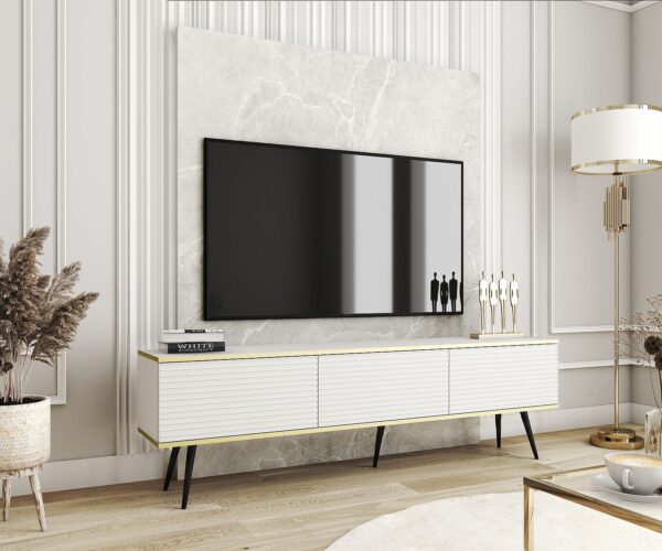 Έπιπλο τηλεόρασης ORO_MDF Λευκό 175x53x32cm