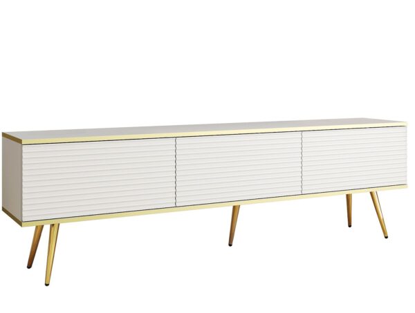 Έπιπλο τηλεόρασης ORO_MDF Λευκό + χρυσό 175x53x32cm