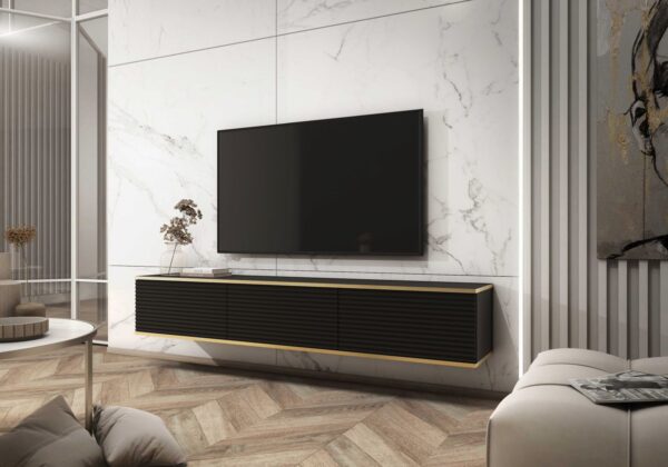 Κρεμαστό έπιπλο τηλεόρασης ORO_MDF ανθρακί 175x30x32cm