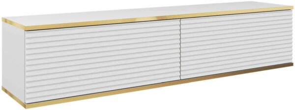 Κρεμαστό έπιπλο τηλεόρασης ORO_MDF Λευκό 135x30x32cm