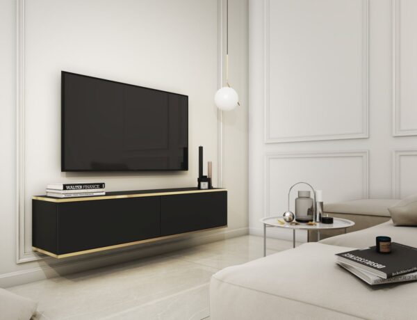 Κρεμαστό έπιπλο τηλεόρασης ORO ανθρακί 135x30x32cm