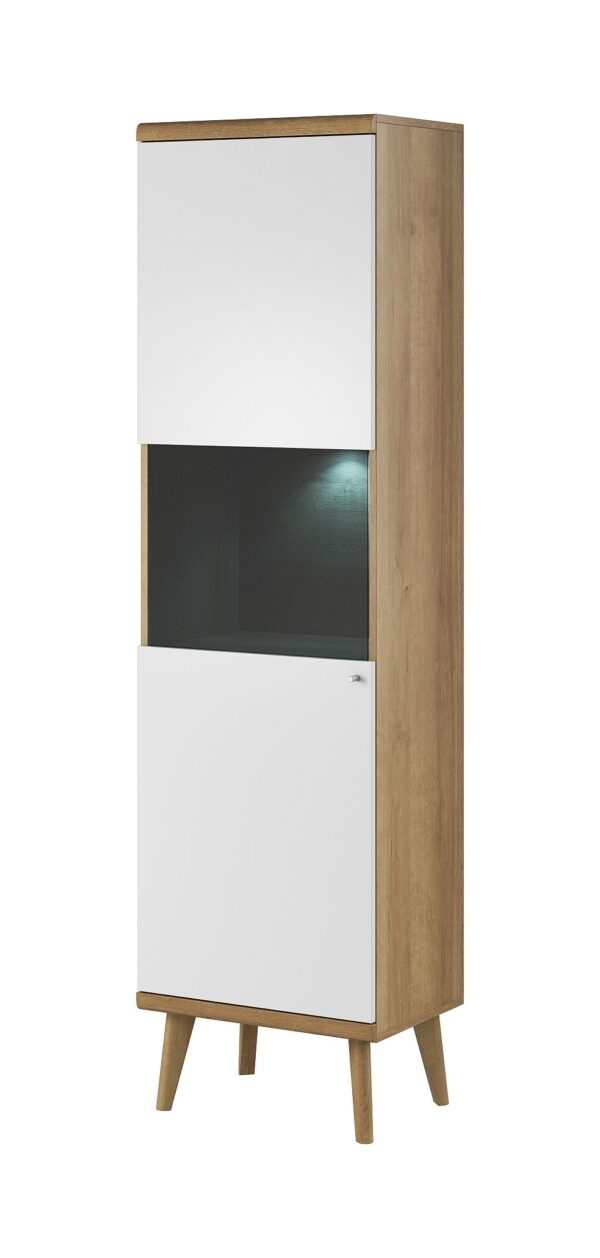 Βιτρίνα 17103-PR-T Λευκό+Riviera 50x197x40cm
