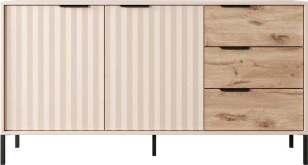 Μπουφές Rave με συρτάρια Μπεζ+φυσικό Viking 153x82x40cm