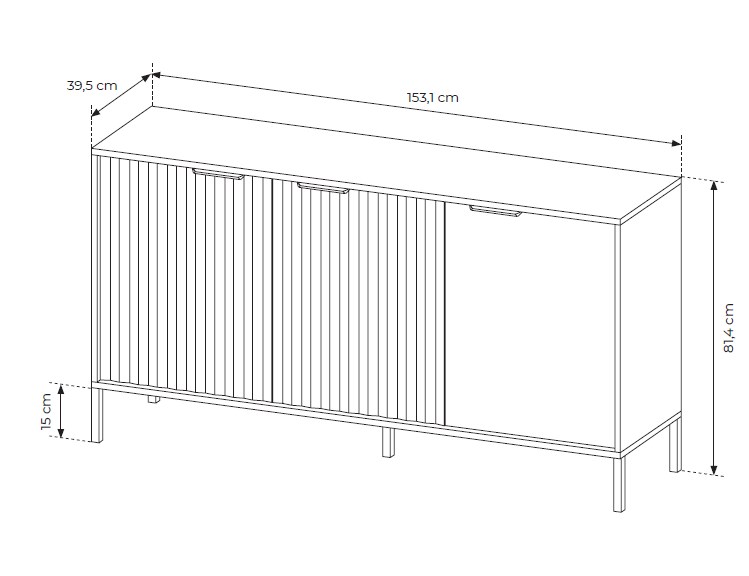 Μπουφές Rave ανθρακί+φυσικό Αρτιζάν 153x82x40cm - Image 7