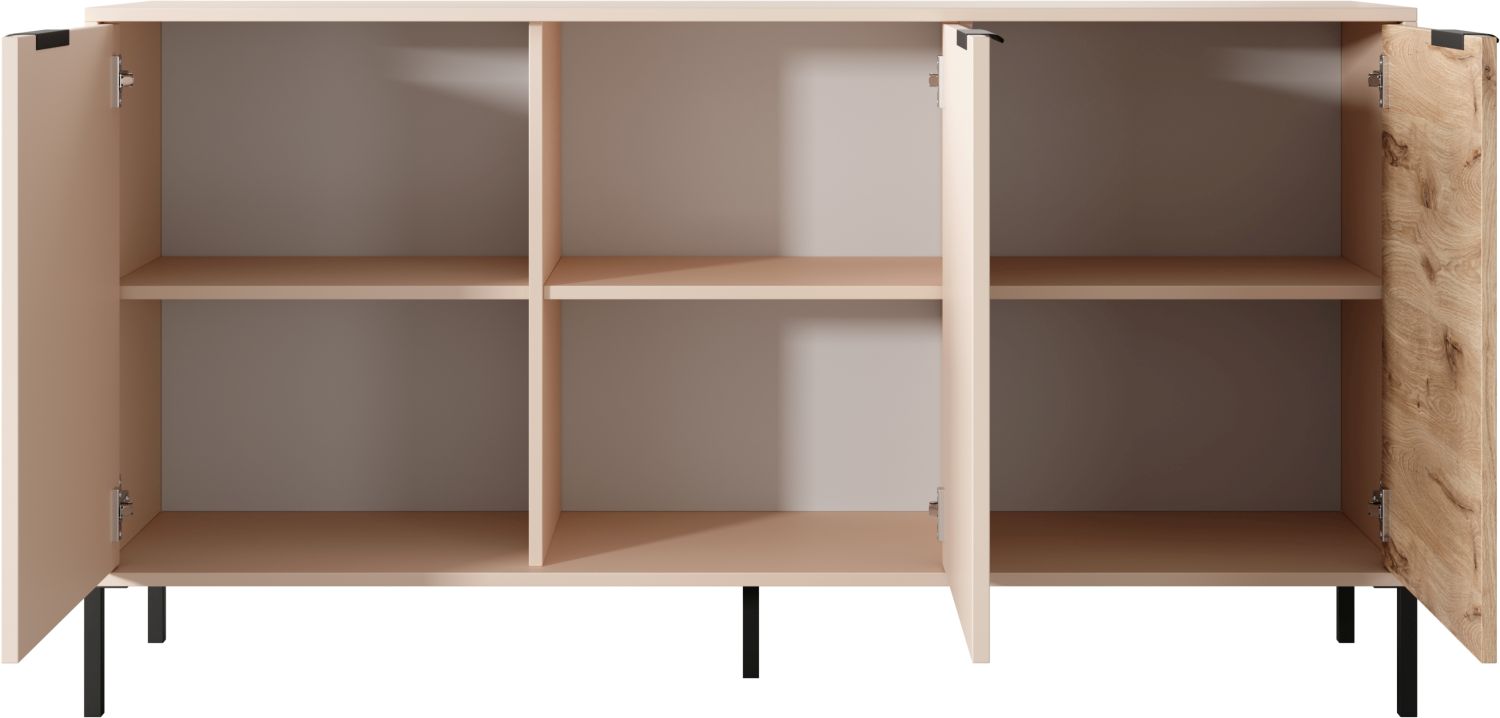 Μπουφές Rave Μπεζ+φυσικό Viking 153x82x40cm - Image 3