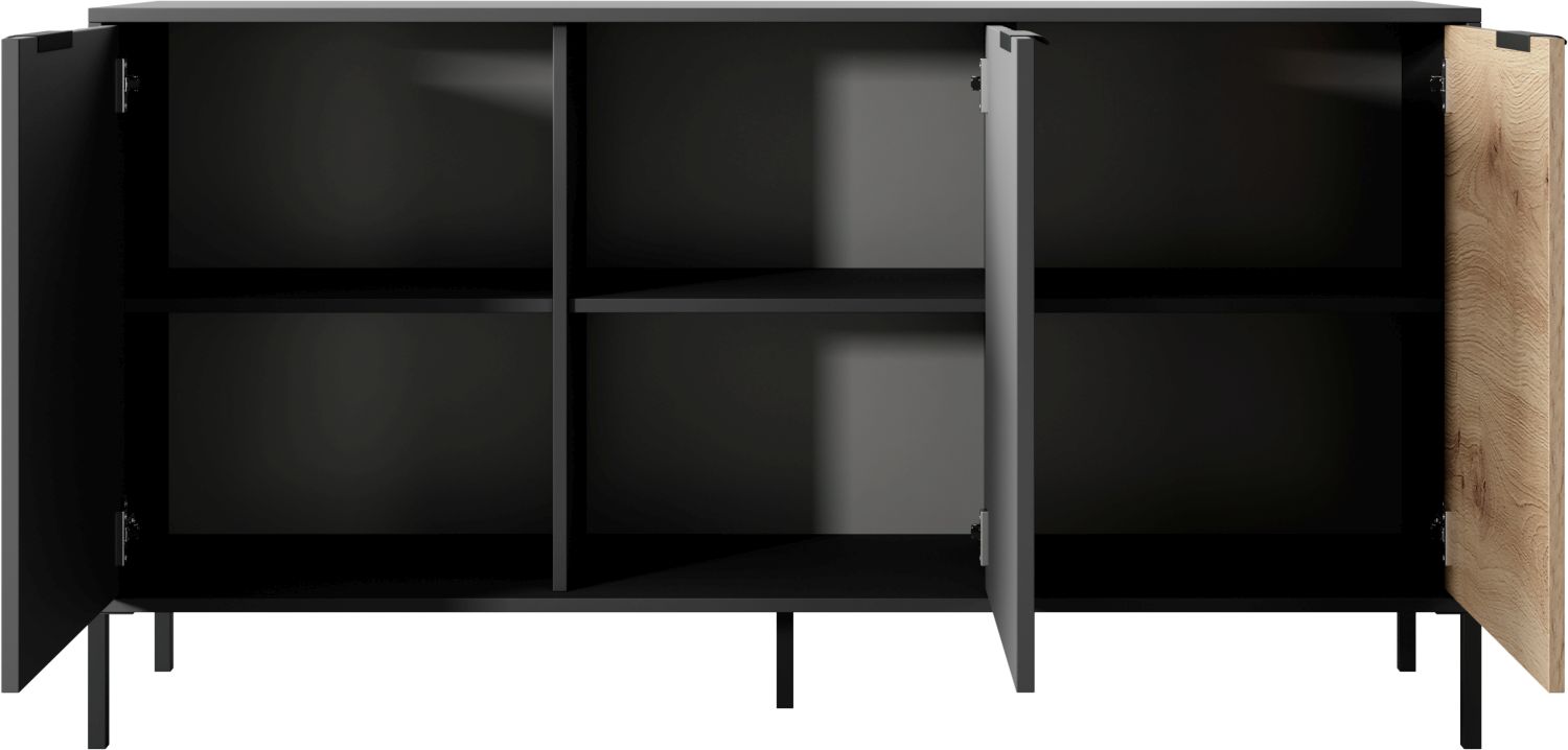 Μπουφές Rave ανθρακί+φυσικό Αρτιζάν 153x82x40cm - Image 6
