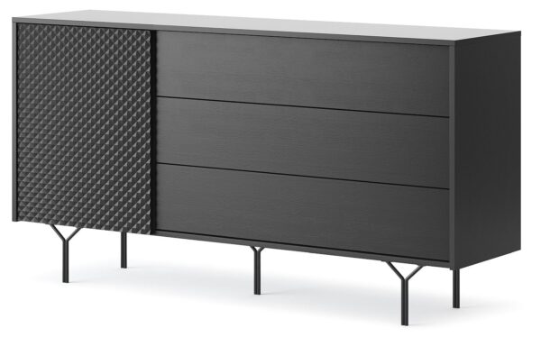 Μπουφές Raven με συρτάρια Ανθρακί 144x38x83cm