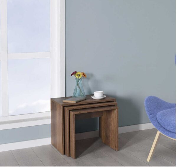 Σετ τραπεζάκια Ζιγκόν SHP-103-OO Καρυδί Oslo 55x47x40cm