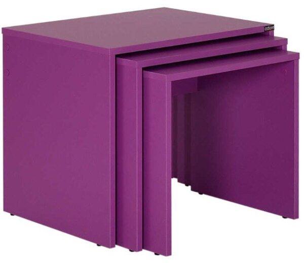 Σετ τραπεζάκια Ζιγκόν-103 Μοβ 55x47x40cm