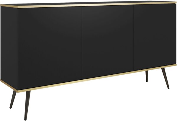 Μπουφές Oro Ανθρακί με μαύρα πόδια 160x85x39cm