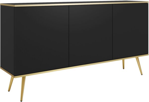 Μπουφές Oro Ανθρακί με χρυσά πόδια 160x85x39cm