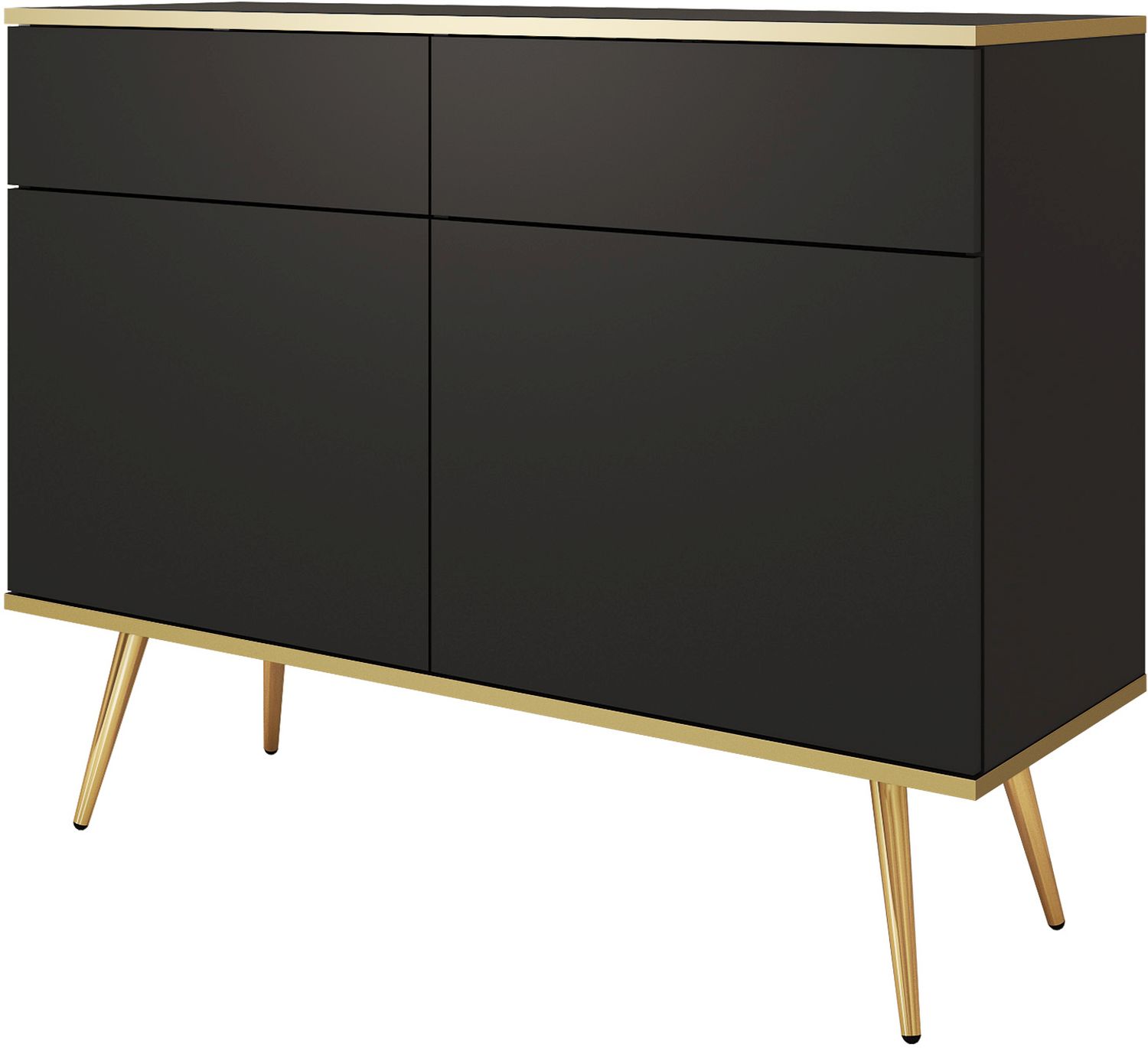 Μπουφές Oro Ανθρακί με χρυσά πόδια 107x85x39cm