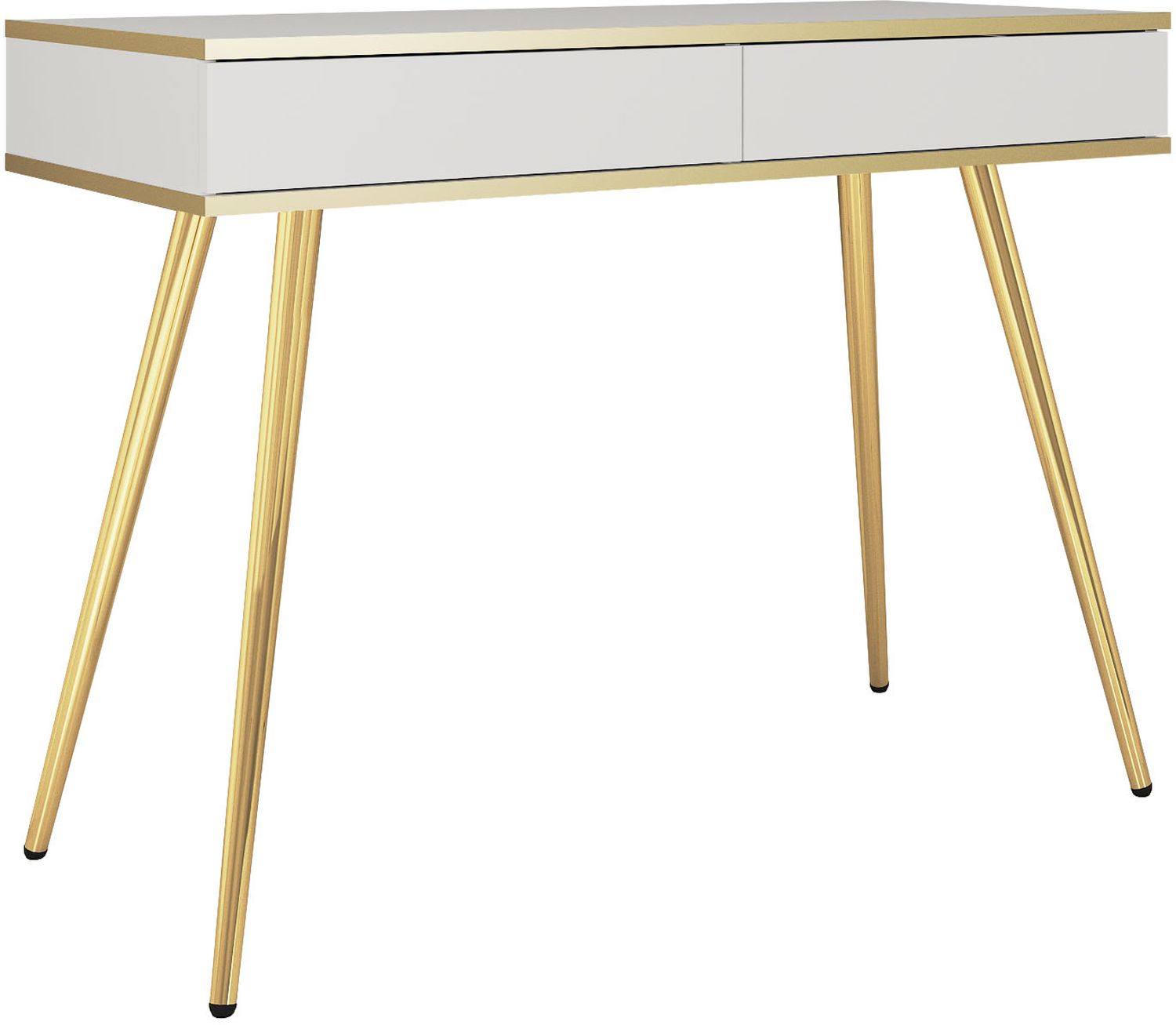 Κονσόλα Oro λευκό με χρυσά πόδια 102x80x50cm
