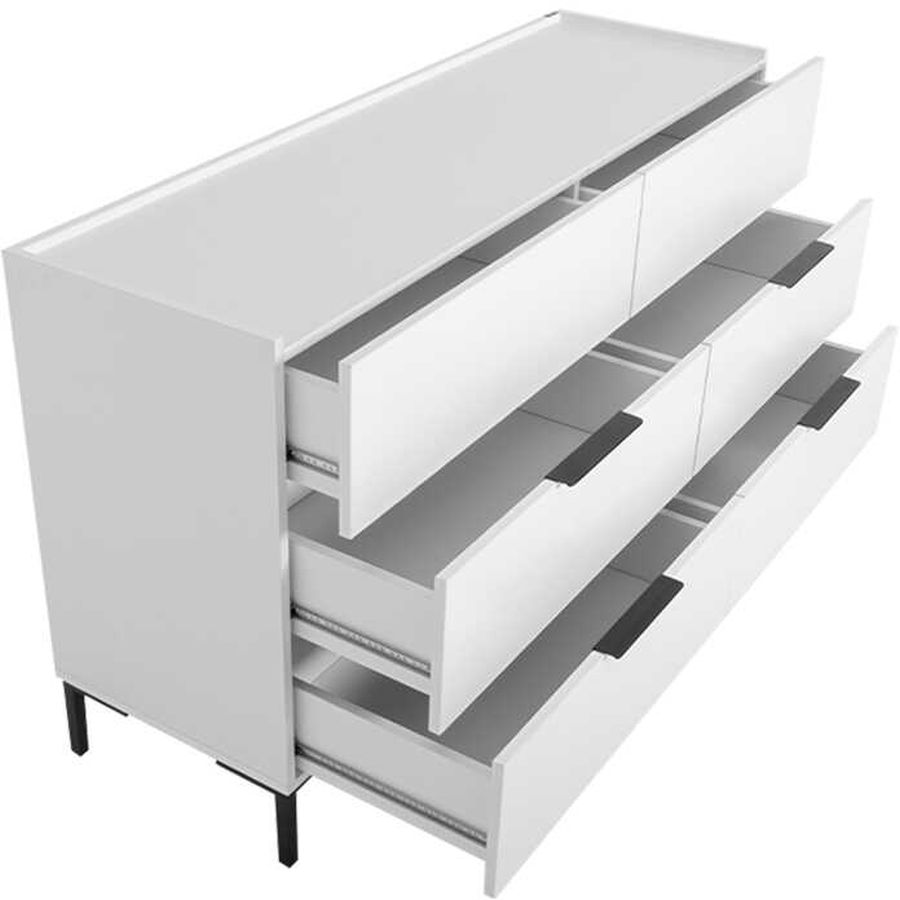Συρταριέρα SFN-1760-DD Oryana Λευκή 140x81x44cm - Image 8